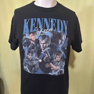 Leon Scott Kennedy Resident Evil Men's Black T Shirt Size Medium Claire Redfield